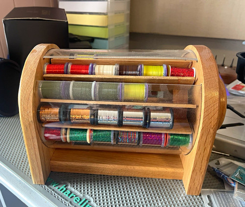 Wooden thread spool safe - thread,