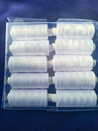 White polyester sewing thread - white,